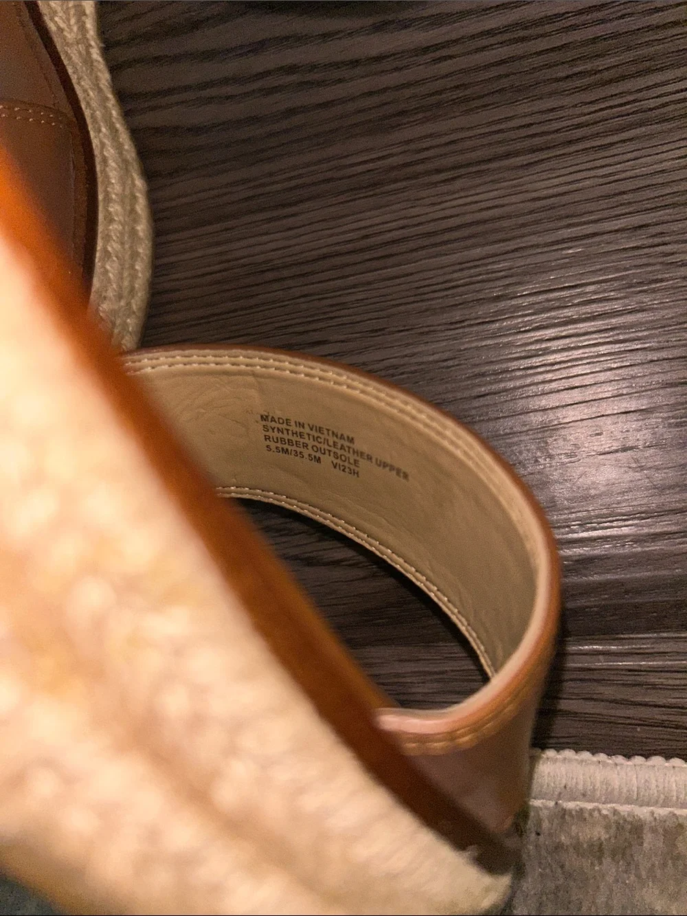 NWOT Michael Kors Luggage Brown Leather Platform Espadrille Sandal